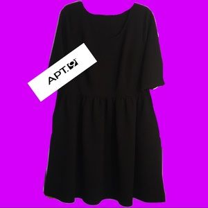 New! Apt 9 2X Black Peplum babydoll dress